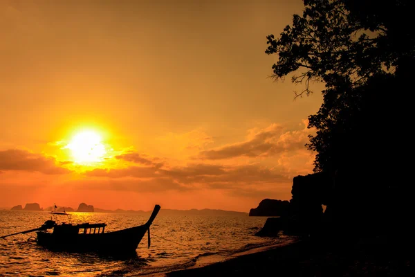 Langschwanzboot bei Sonnenaufgang — Stockfoto