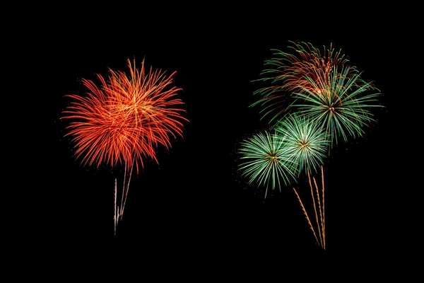 Abstract Fireworks light up the dark sky — Stock Photo, Image