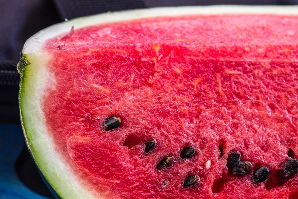 Rote Textur der süßen Wassermelone — Stockfoto