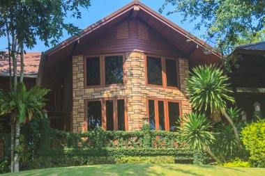 ahşap ev ve Bahçe mimari tasarım