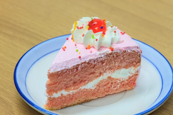 Rebanada de pastel de esponja Victoria — Foto de Stock