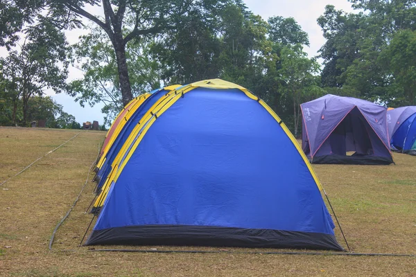 Tienda colorida en el camping — Foto de Stock