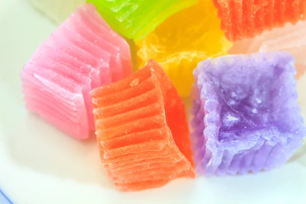 Colorful sweetness jelly in thailand — Stock Photo, Image