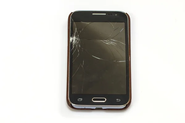 Kırık ekran ile Smartphone — Stok fotoğraf