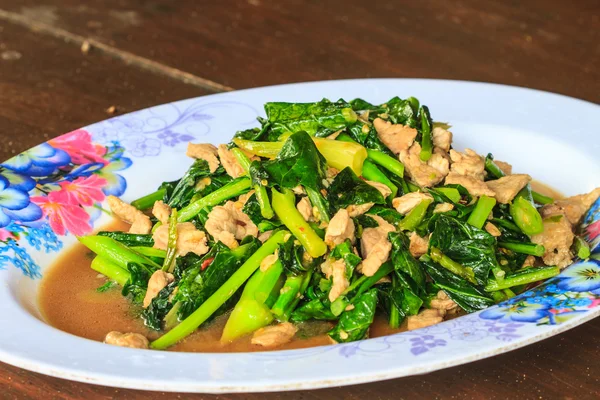 Pork Stir Fried kale — Stock Photo, Image