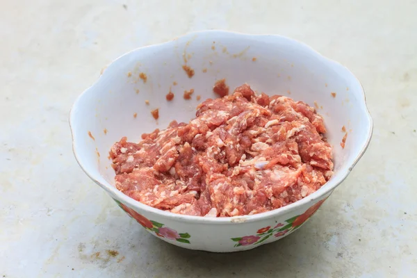 Carne de porco picada crua — Fotografia de Stock