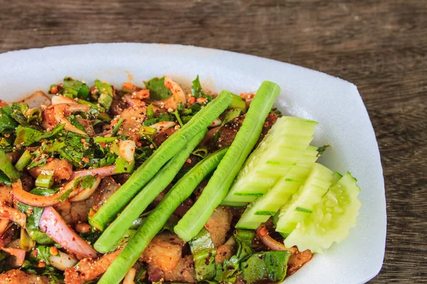 Thailändische Küche würziger Schweinesalat — Stockfoto