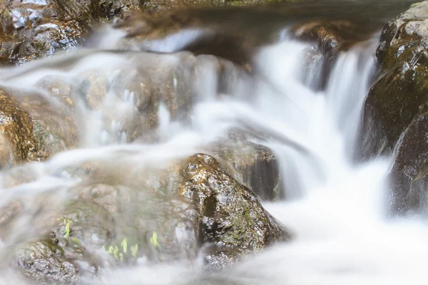 Cachoeira e rochas cobertas de musgo — Fotografia de Stock