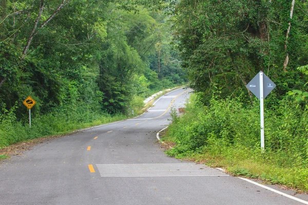 线符号交通的道路上 — 图库照片