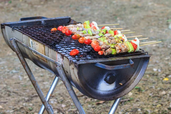 Izgarada ızgara şiş kebap. — Stok fotoğraf