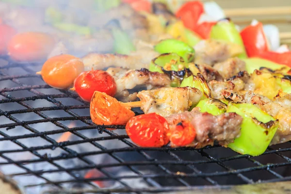 Izgarada ızgara şiş kebap. — Stok fotoğraf