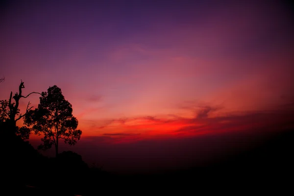 Silhouetted mountians sunset abstract — Stock Photo, Image