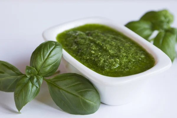 Cooking traditional Italian pesto sauce