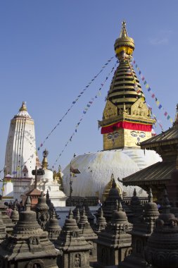Katmandu, Nepal - Kasım 06: Stupa Swayambhunath. Swayambhun