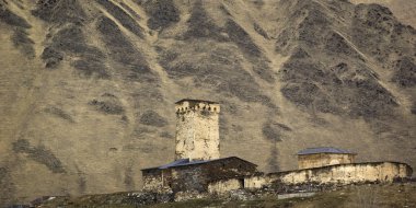 Antik Manastırı'Ushguli, Svaneti bölgesi, Georgia