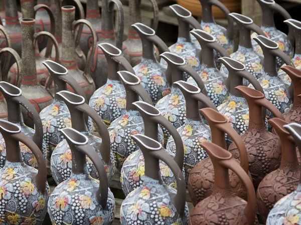 Street market of ceramic tableware, Georgia — Stock Photo, Image