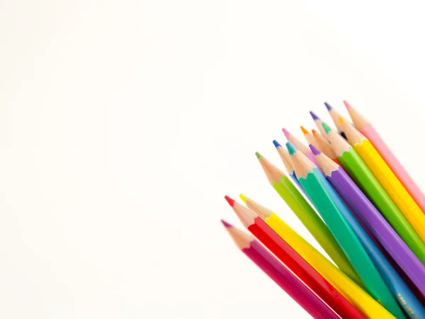 Pencil crayons on white background — Stock Photo, Image