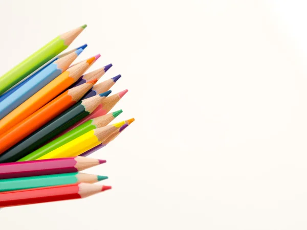 Pencil crayons on white background — Stock Photo, Image