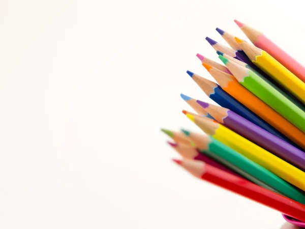 Pencil crayons on white background — Stock Photo, Image