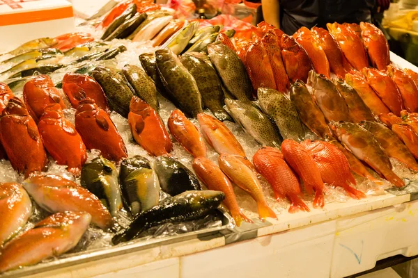 Pesce assortito sul mercato del pesce — Foto Stock