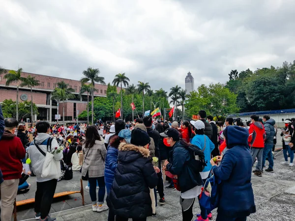 Taipei Taiwan Março 2021 Protestos Comunidade Mianmar Taipé Contra Golpe — Fotografia de Stock