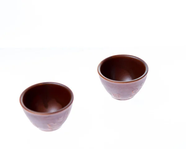 Two small sake or soju glasses on white background — Stock Photo, Image