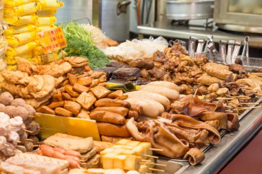 Taipei bir gece Pazar sokak gıda