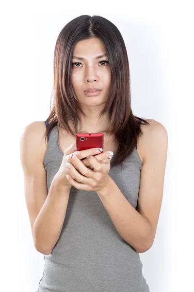 Azjatyckie kobiety z telefonów komórkowych — Zdjęcie stockowe