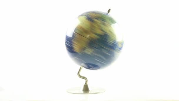 Wereld globe spinnen — Stockvideo