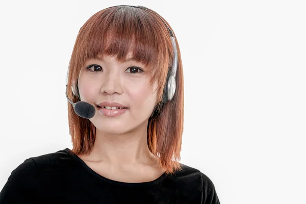 Operatör av callcenter med headset — Stockfoto