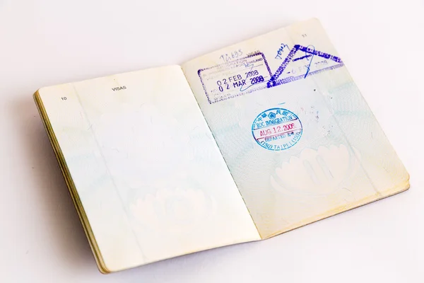 Visados y sellos en pasaporte —  Fotos de Stock