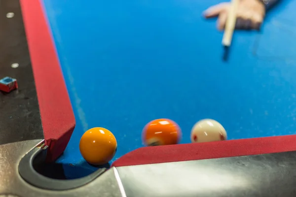 Pool table with motion blur — Zdjęcie stockowe