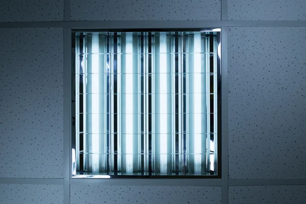 Bank of fluorescent lights — Stock Photo, Image