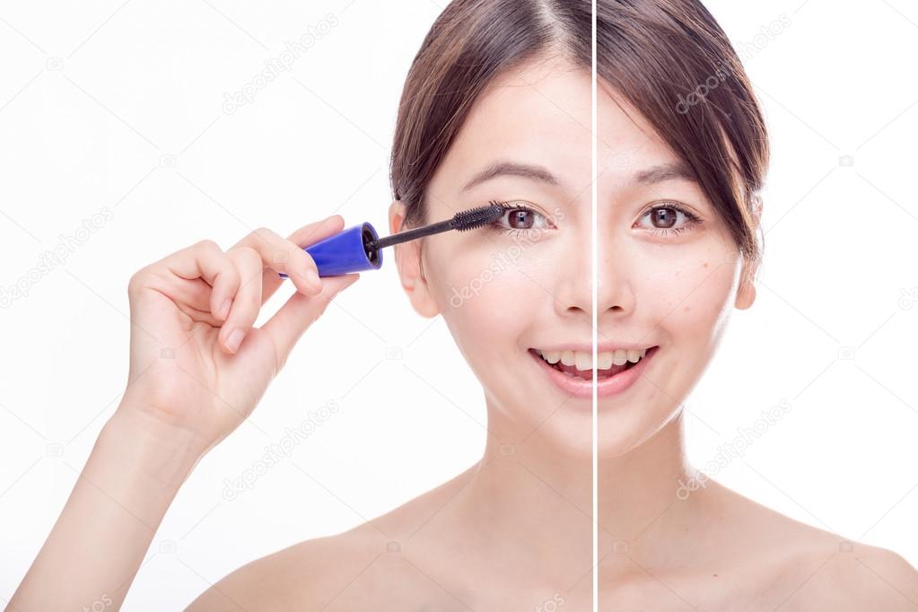 Before and after beauty portrait