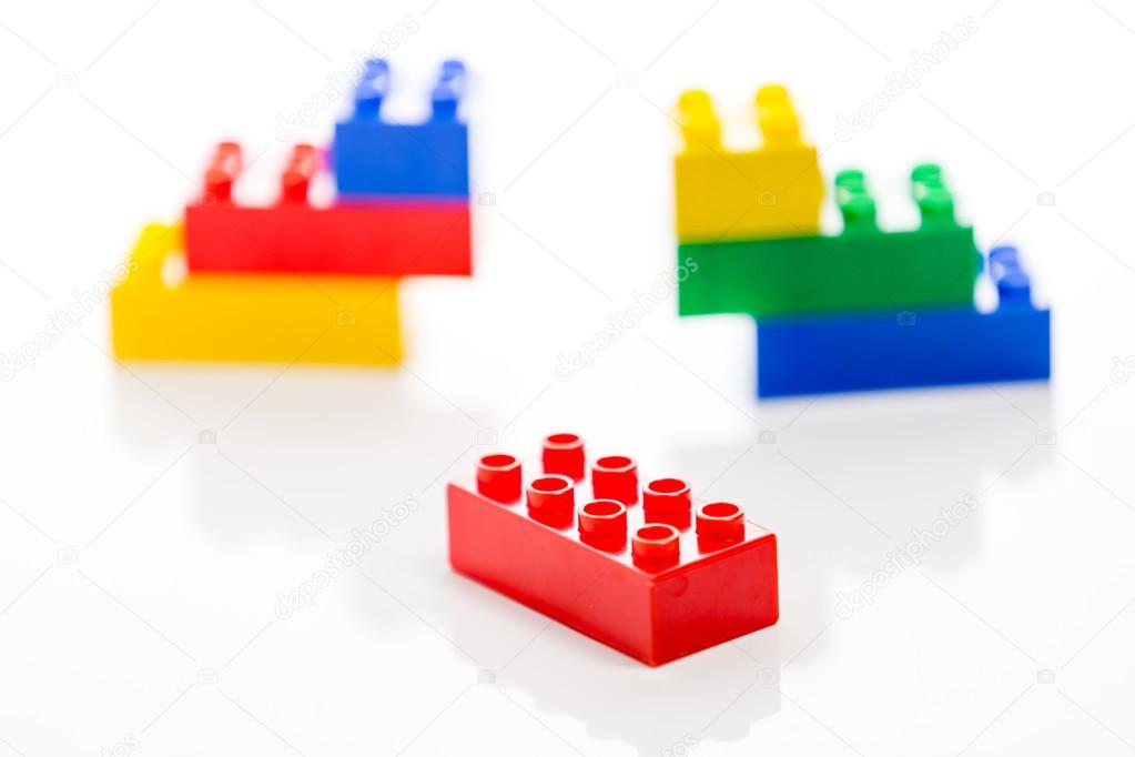 Colorful plastic bricks, missing link