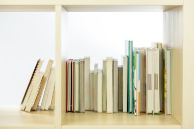 defterleri bookshelf üzerinde