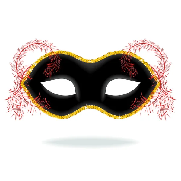 Kırmızı tüylü siyah maske