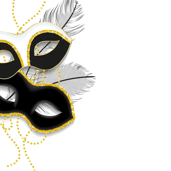 Fondo con máscaras en blanco y negro — Vector de stock