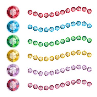 Altı daire kristal fırçalar