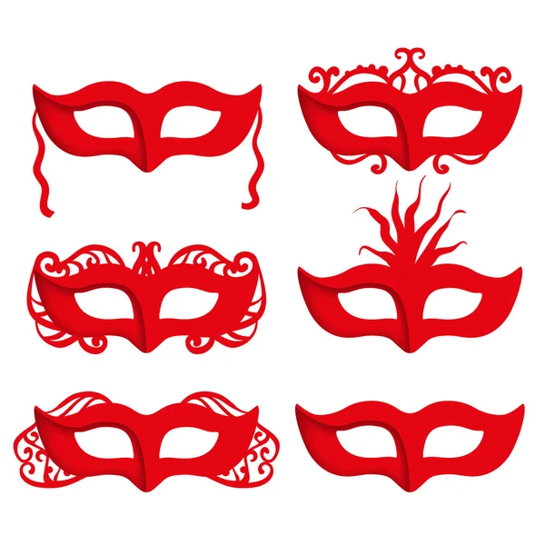 Красные маски с тенями Стоковый вектор
