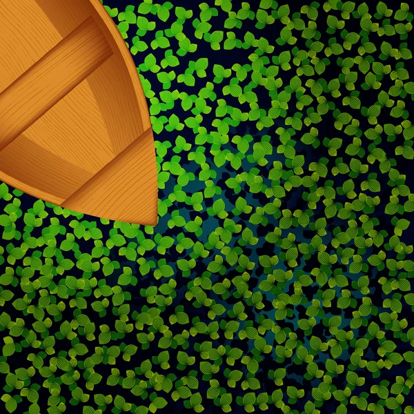 Bir tekne ile gölün yüzeyi