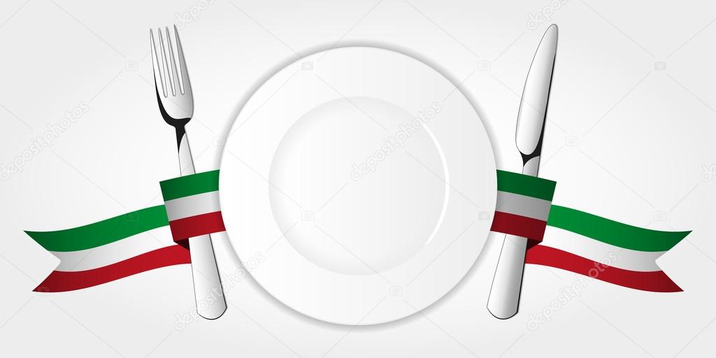 Plate with tableware & italian tape