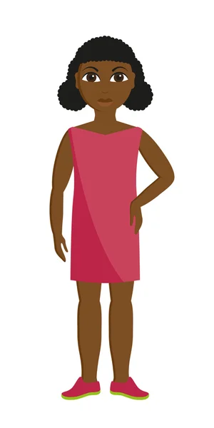 Afrikalı kız pembe elbiseli