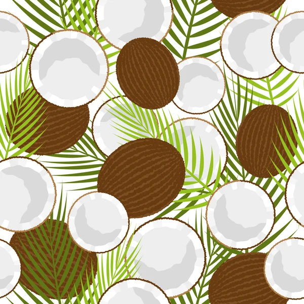 Hindistan cevizi ve palmiye yaprakları ile sorunsuz arka plan