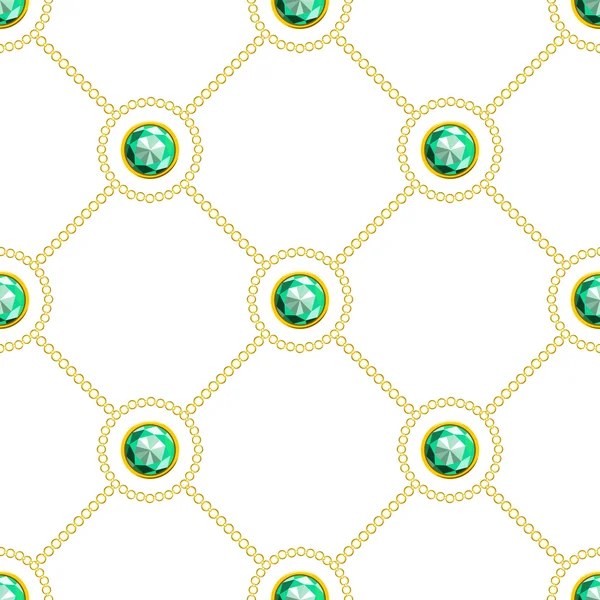 Zincirleri ve mavi kristalleri fileli zarif seamless modeli