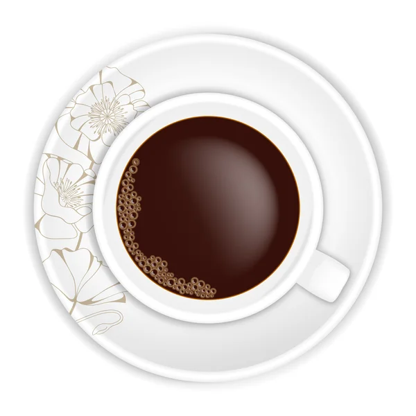 Kahve Kupası ve haşhaş ile fincan tabağı