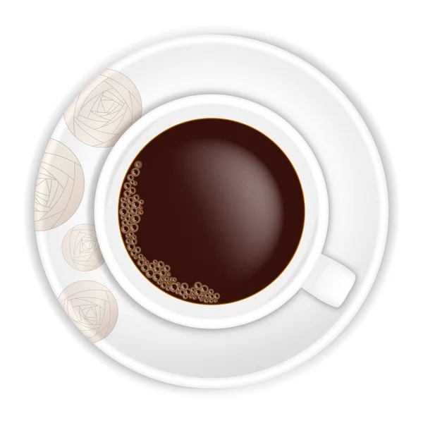 Kahve Kupası ve fincan tabağı soyut Güllü