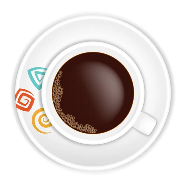 Kahve Kupası ve parlak swirls ile fincan tabağı