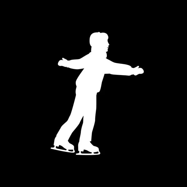 People Skating Flat Style Design — 图库矢量图片