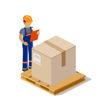 Man Delivery of Goods Isolated Design